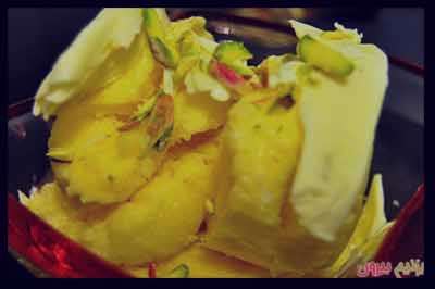 بستنی سنتی , طرز تهیه بستنی سنتی در منزل , بستنی سنتی زعفرانی ,بستنی سنتی بدون ثعلب